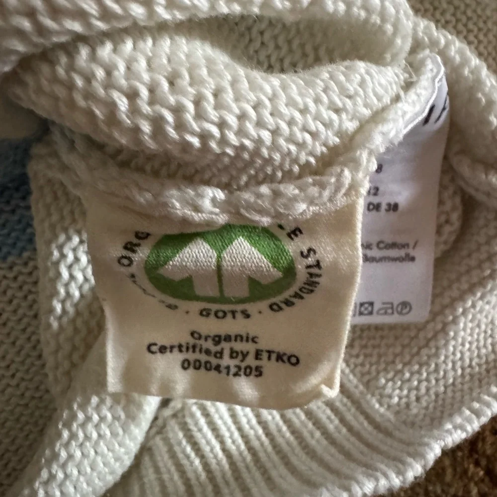 WRAP LONDON Women’s Blue and White Organic Cotton Sweater - Picture 5 of 8